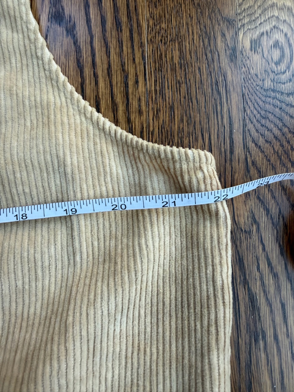 April Cornell Beige Corduroy Ribbed Lace-Trim Western Indie Button Down CropTank - Picture 6 of 6